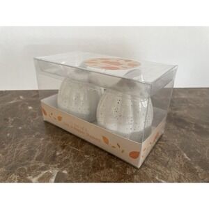 (2) 10 Strawberry Street Ceramic Pumpkin Salt and Pepper Shaker Set Thanking NEW